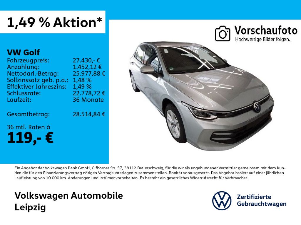 Volkswagen Golf VIII 1.5 eTSI Life ACC Matrix DSG APP RFK foto 1