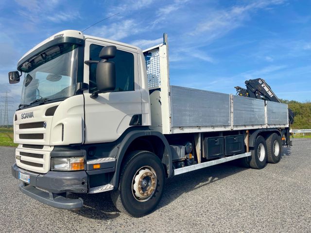 Scania P340 6x4 Spring / Baustoff Kran: Hiab 200C