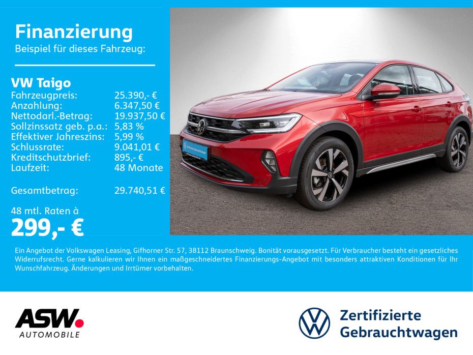 Volkswagen Taigo Style 1.5 TSI DSG LED Navi PDC SHZ PANO