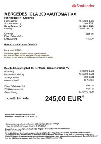 Fahrzeugabbildung Mercedes-Benz GLA 200 >AUT/LED/NAV/SHZ/Teilleder<