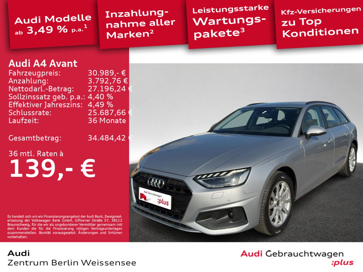 Audi A4 Avant 40 TDI S-TRO*QUA*LED*AHK*RFK*NAVI*SHZ** imagem 2