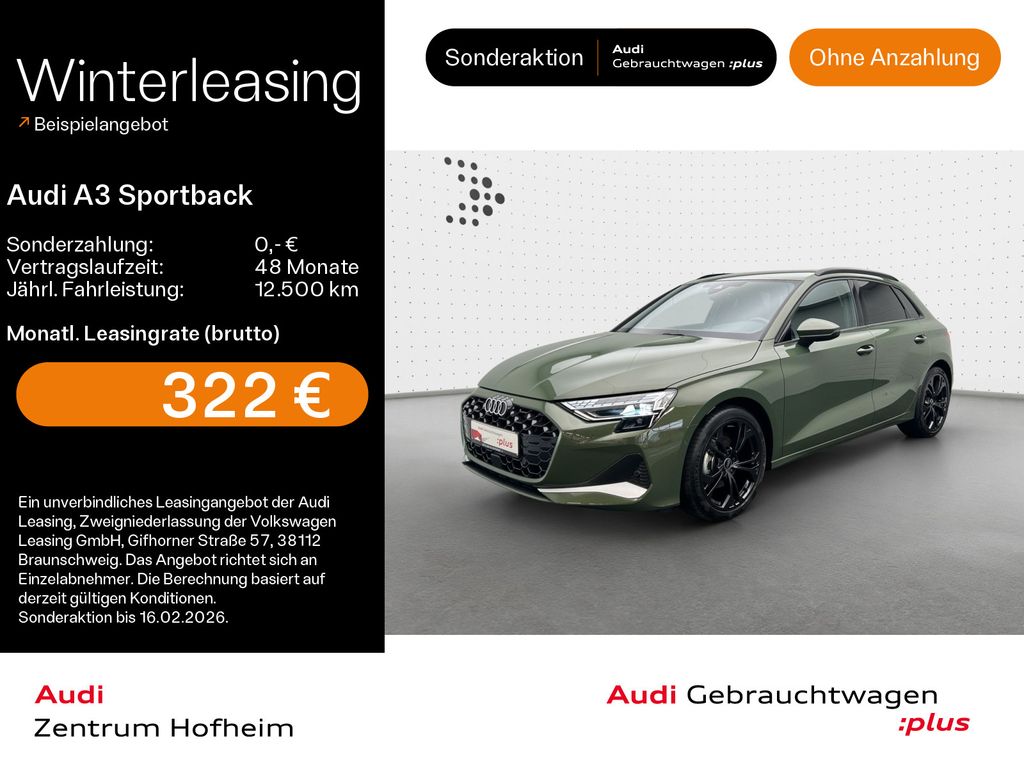 A3 Sportback 30 TFSI S line S tro*Sonos*HUD*LED*