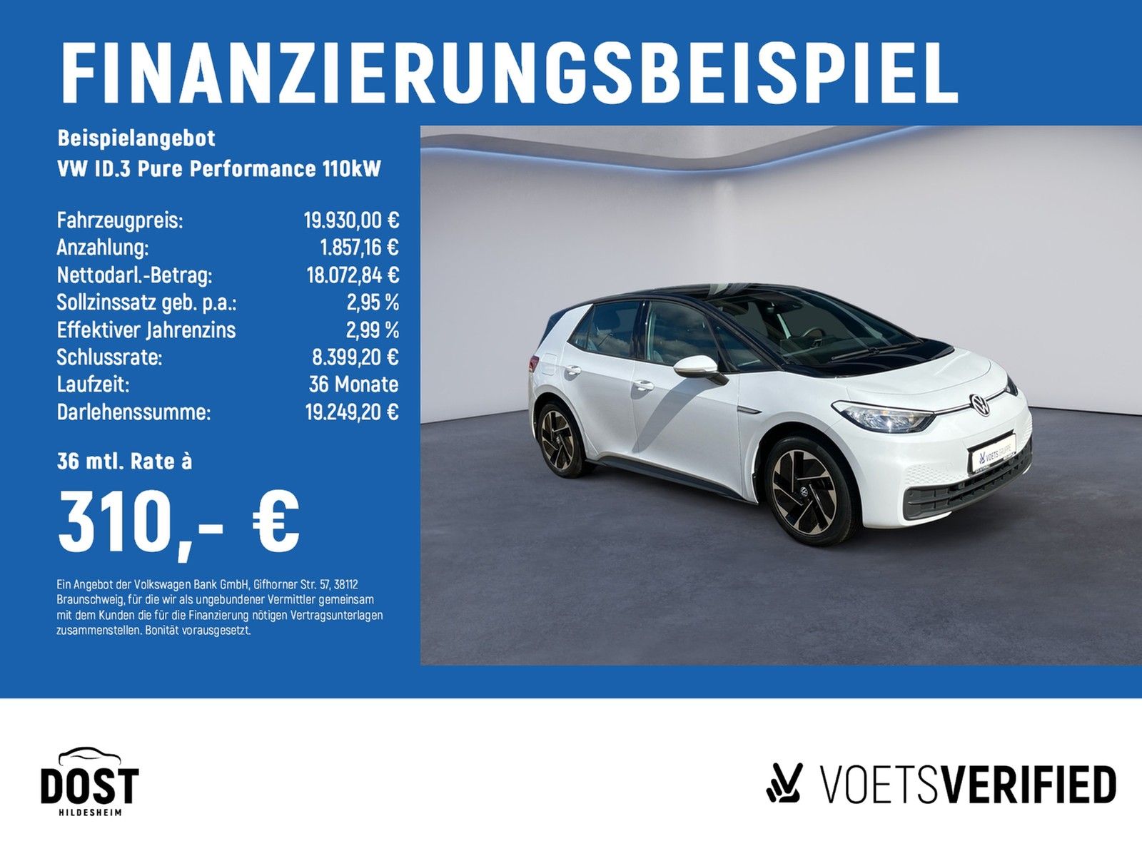 Volkswagen ID.3 Pure Performance 110kW PDC+LED+NAVI