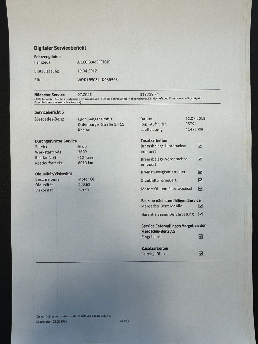 Fahrzeugabbildung Mercedes-Benz A 160 Avantgarde "Klima Parksensoren Sitzheizg."