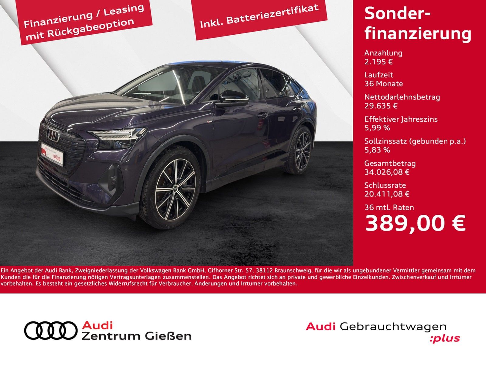 Audi Q4 e-tron Sportback 40 S line Black Matrix-LED S imagem 2