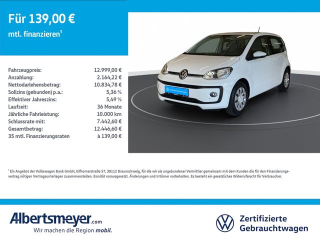 VW up! move up! 1.0 +KLIMA+BLUETOOTH+4-TÜRER+ZV
