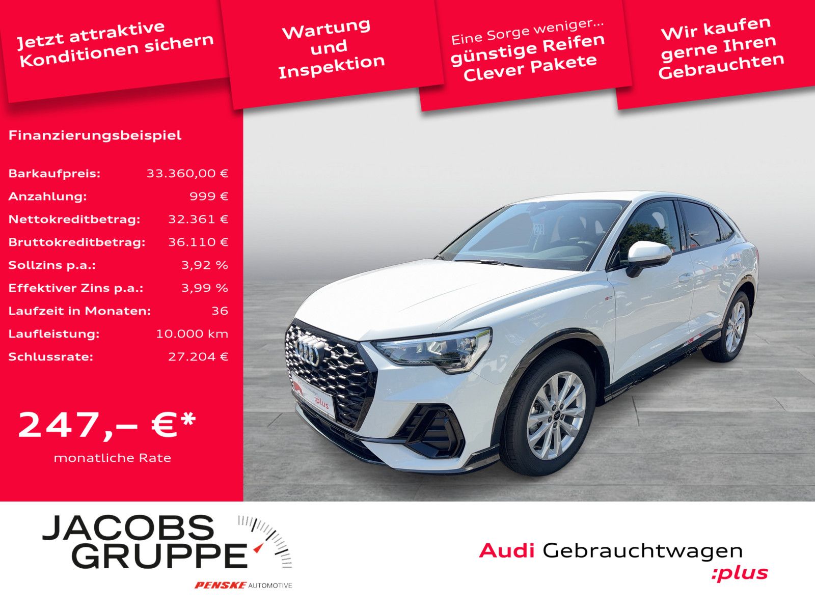 Audi Q3 Sportback 35TFSI S line Black ACC AHK Navi