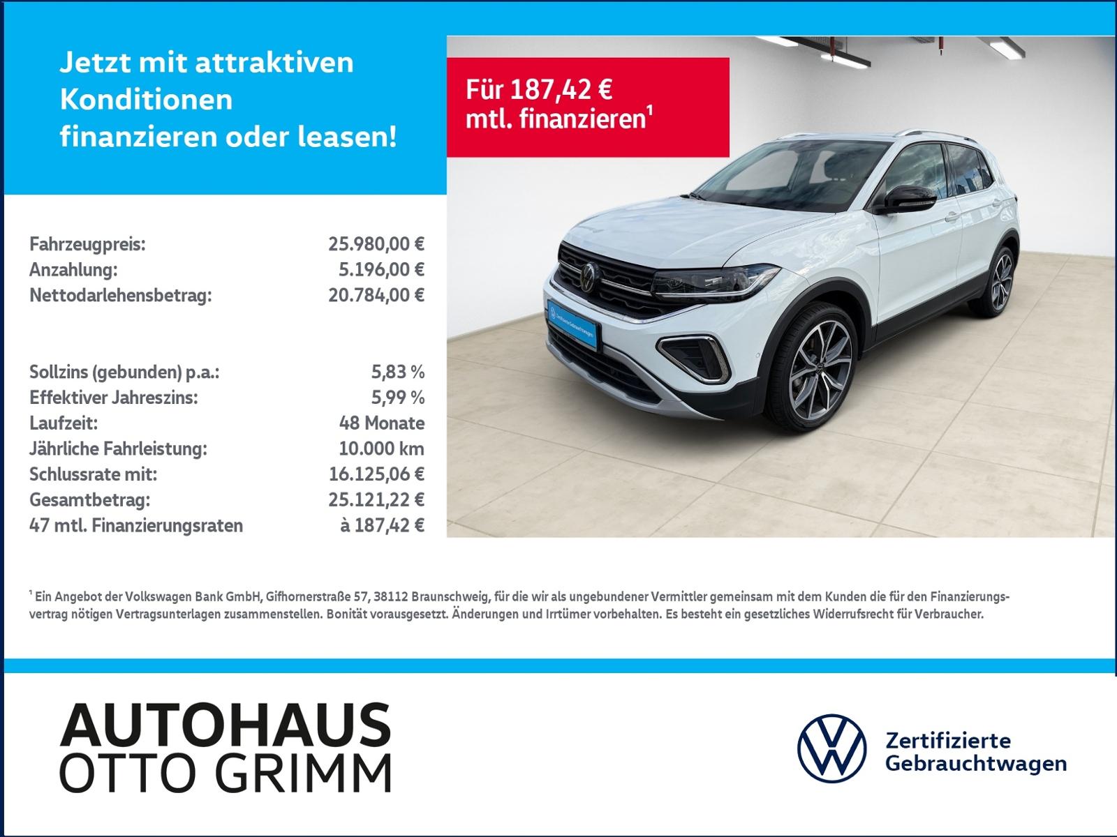 Volkswagen T-Cross1.5 TSI Style DSG LED AHK Kamera
