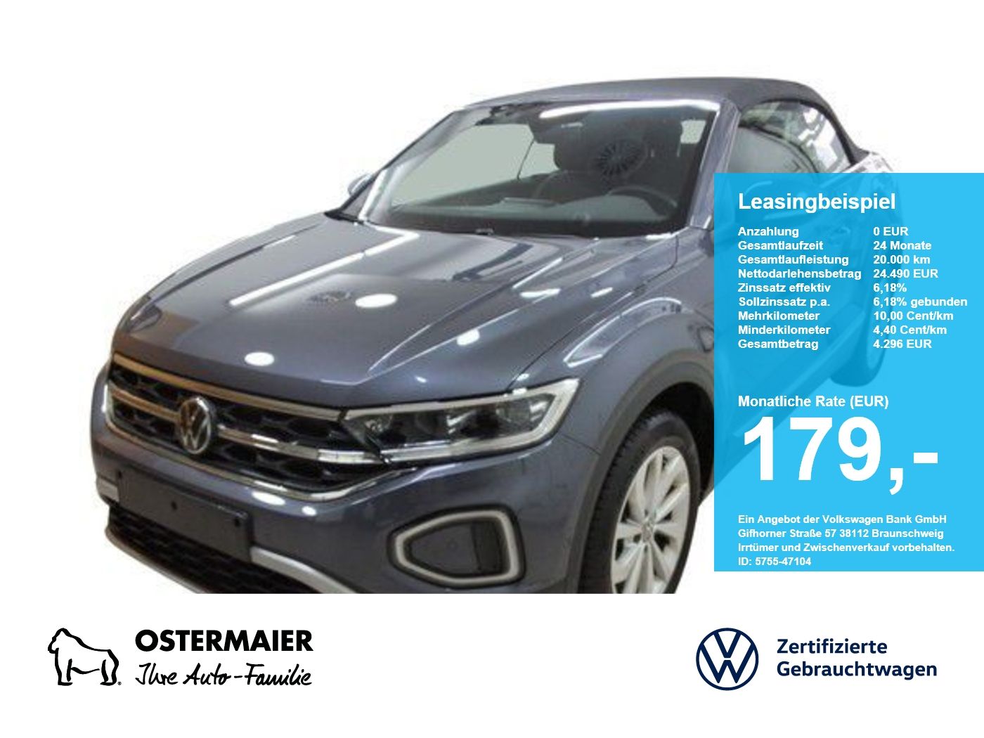 Volkswagen T-Roc Cabriolet STYLE 1.0TSI 116PS ACC.5J-G.STHZ