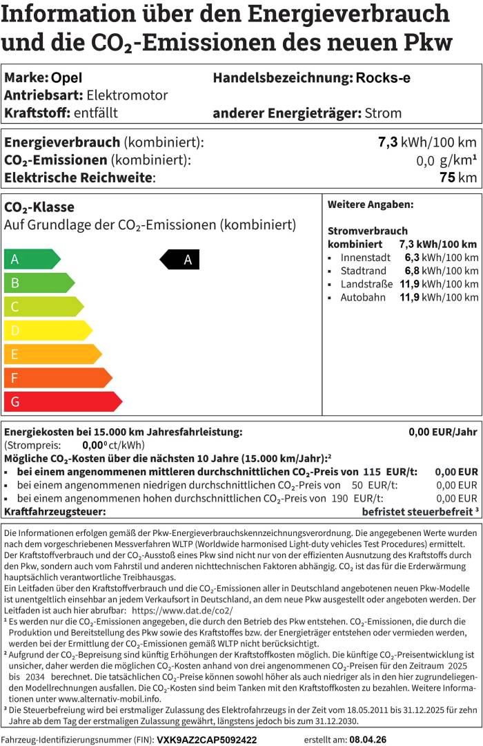 Fahrzeugabbildung Opel Rocks-e