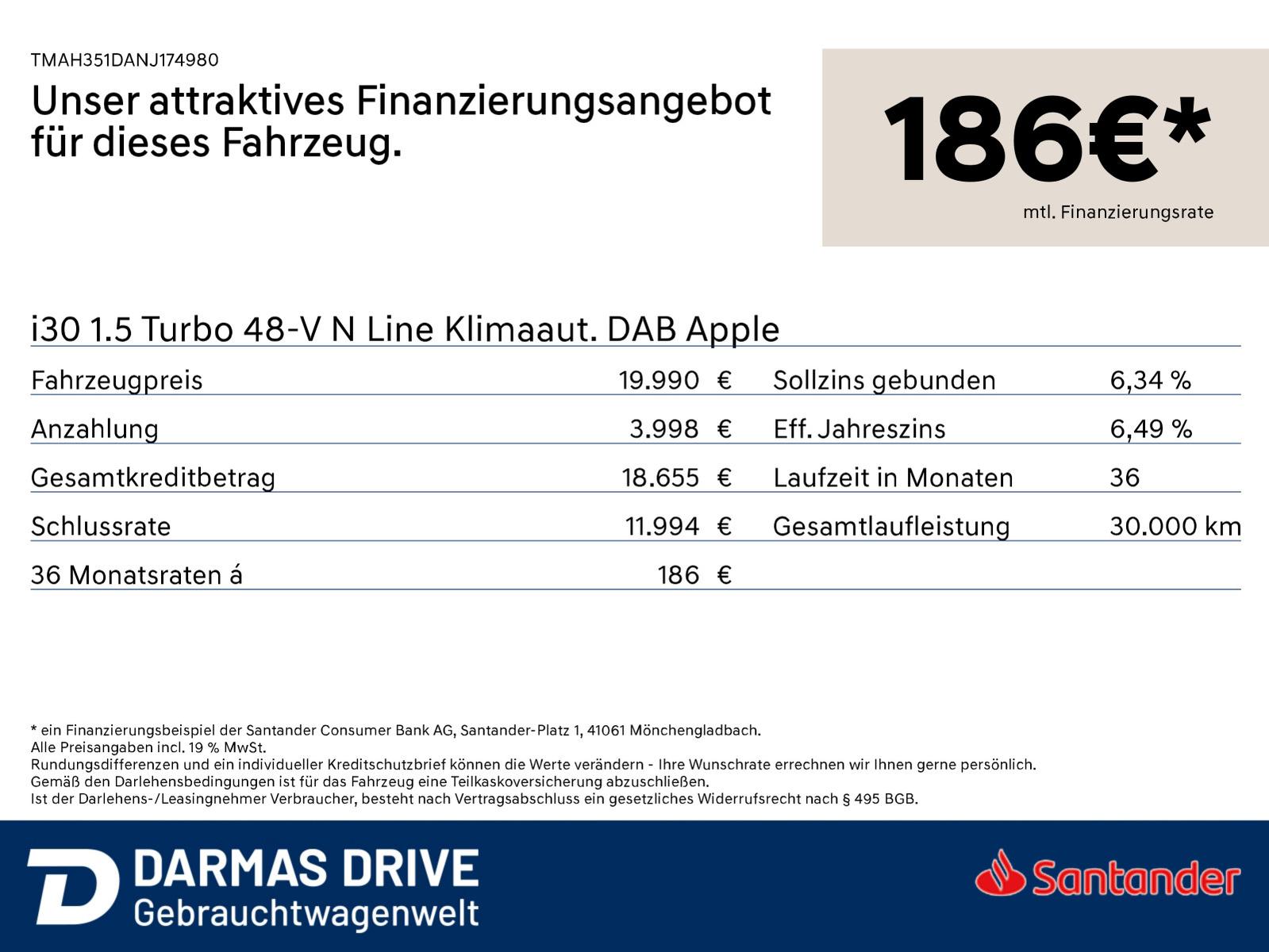 Hyundai i30 1.5 Turbo 48-V N Line Klimaaut. DAB Apple  
