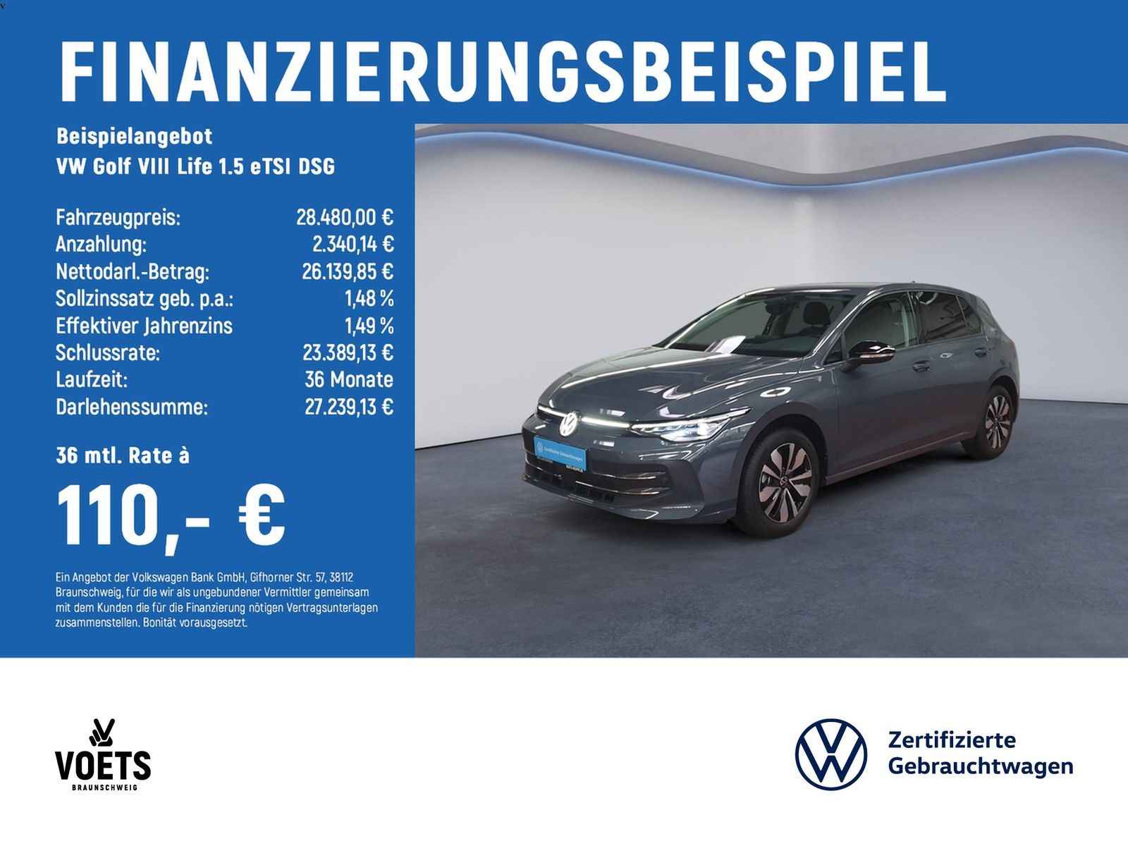 Volkswagen Golf VIII Life 1.5 eTSI DSG LED+KLIMA+SHZ