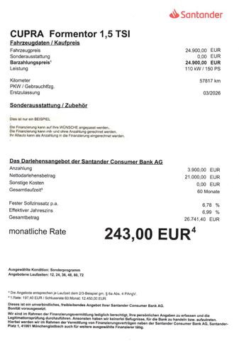 Fahrzeugabbildung Cupra Formentor 1,5 TSI >AUT/LED/NAVI/Kamera/PDC/FullL