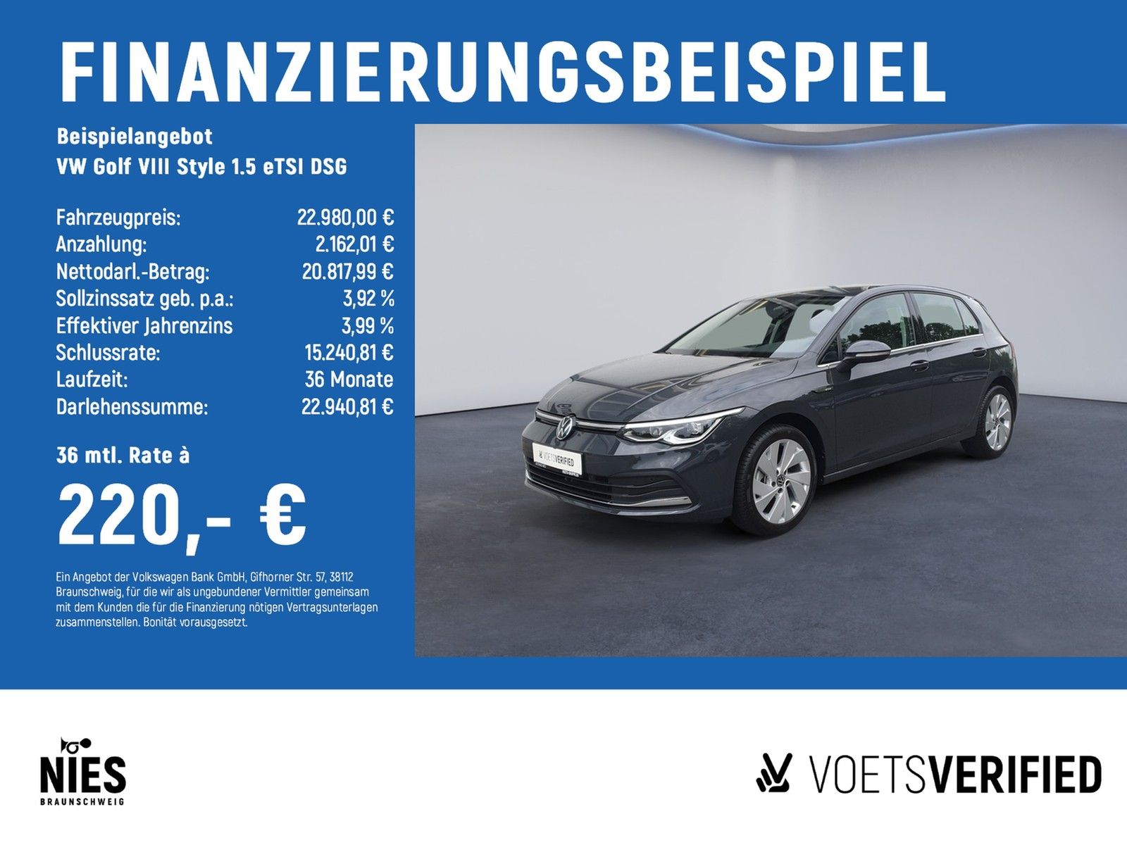 Volkswagen Golf VIII Style 1.5 eTSI DSG LED+PDC+ACC