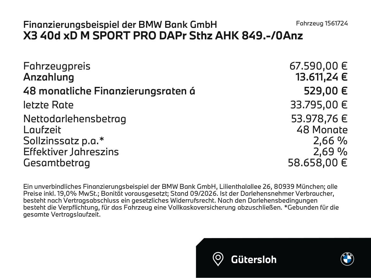 BMW X3 40d xD M SPORT PRO DAPr Sthz AHK 849.- 0Anz foto 4
