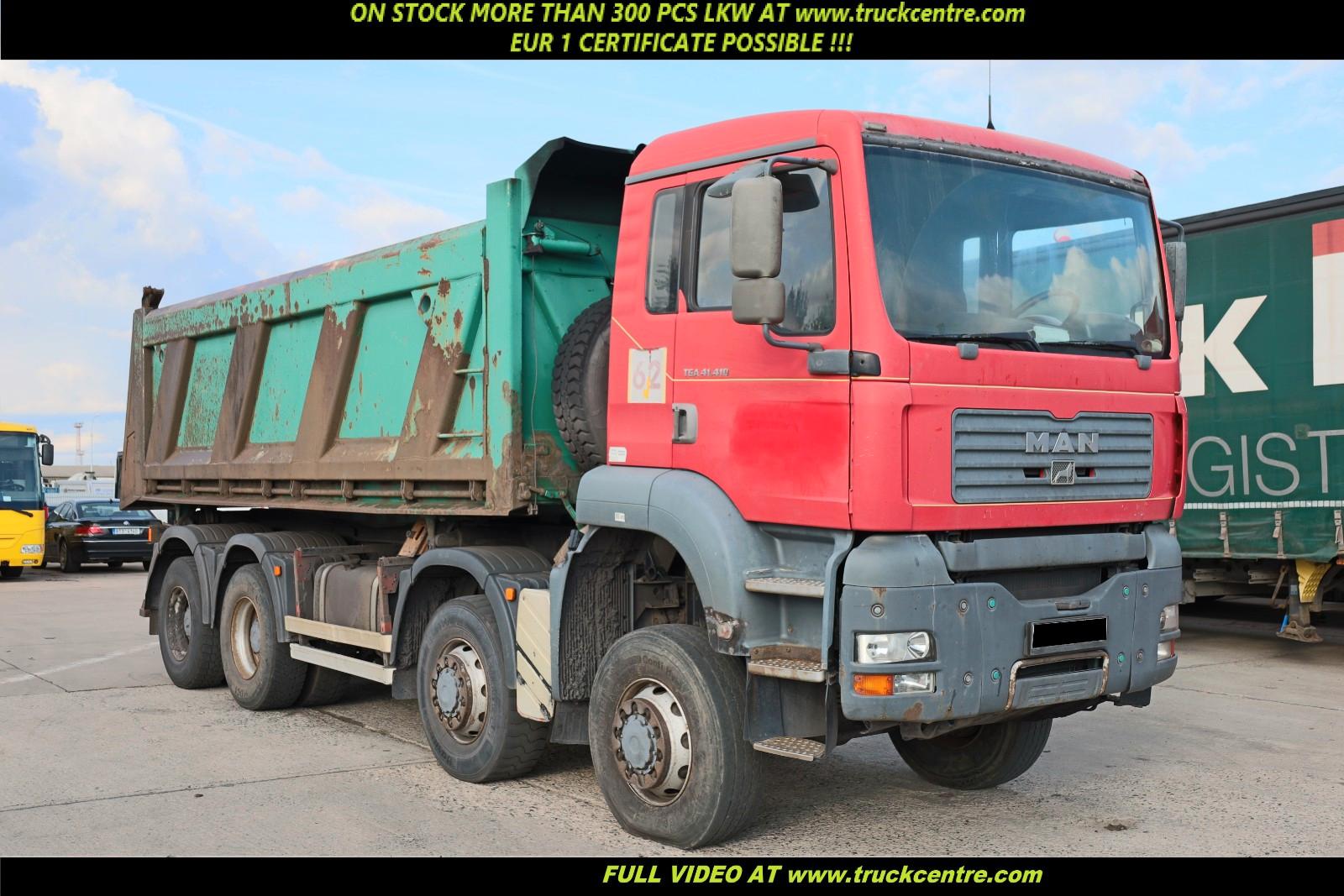 MAN TGA 41.410, 8x6,THREE SIDED TIPPER,HARDOX, 22 m3