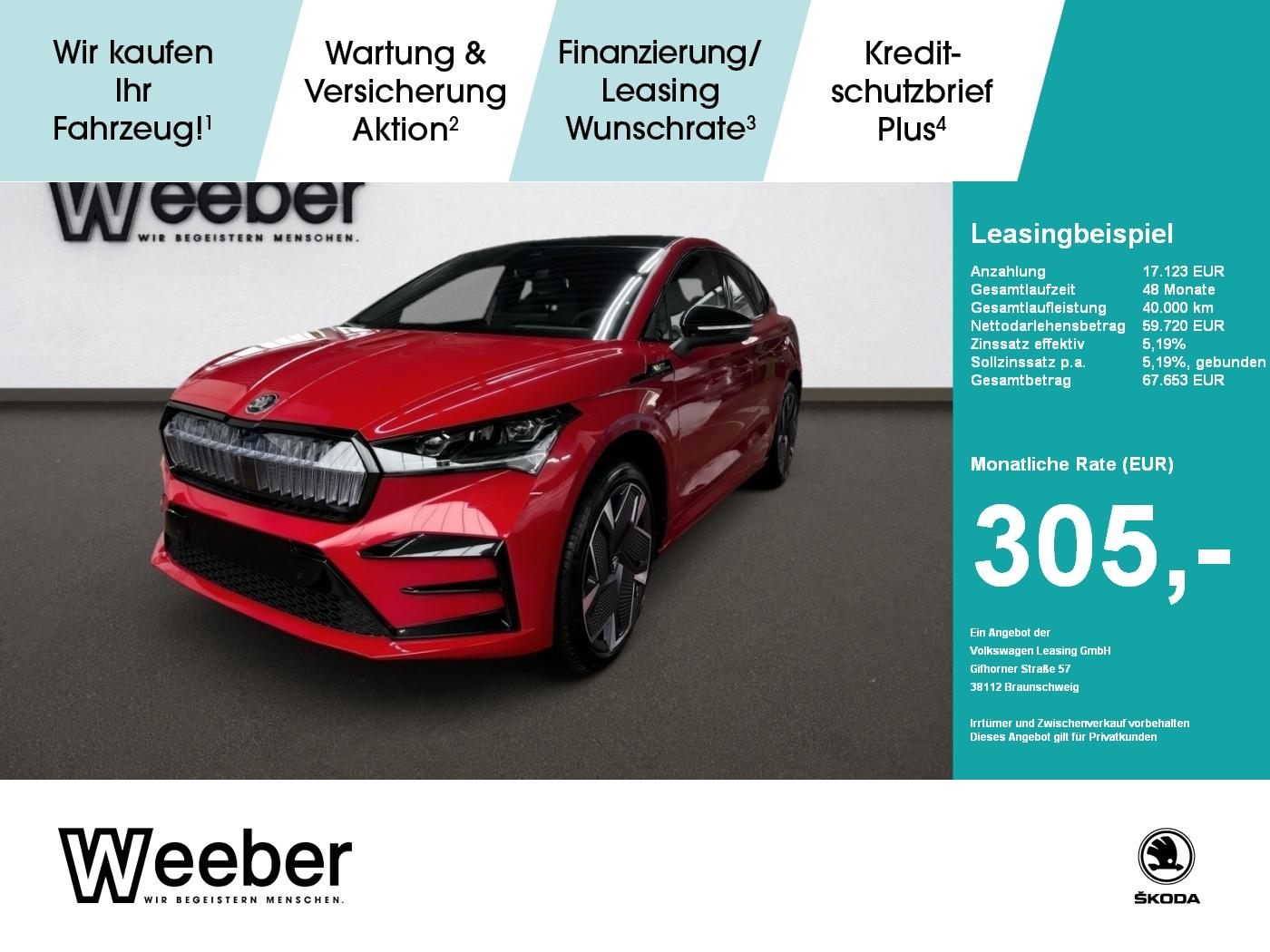 Skoda Enyaq ENYAQ Coupé 4×4 RS HeadUp AHK Navi LED Leder