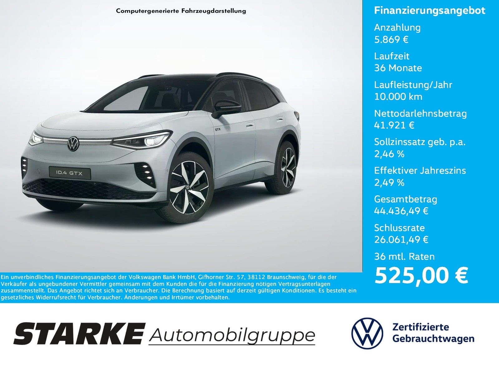 Volkswagen ID.4 GTX 4Motion  Panodach AHK Navi LED Kamera S