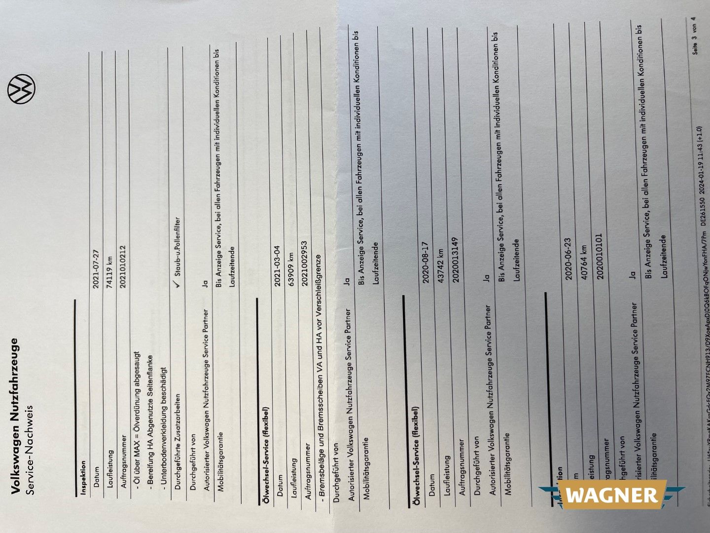 Fahrzeugabbildung Volkswagen T6 Kombi lang 9 Sitzer Rampe Klimaanlage
