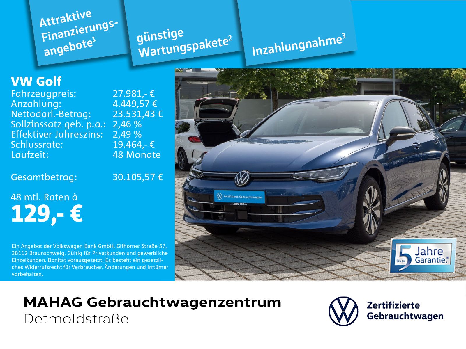 Volkswagen Golf VIII Goal 1.5 eTSI LED Navi ParkPilot App D foto 2