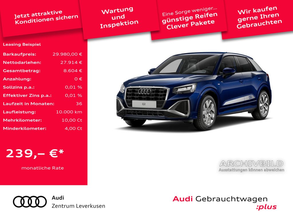 Audi Q2 S line AHK VIRT SHZ APP SPORTSITZE LED PDC