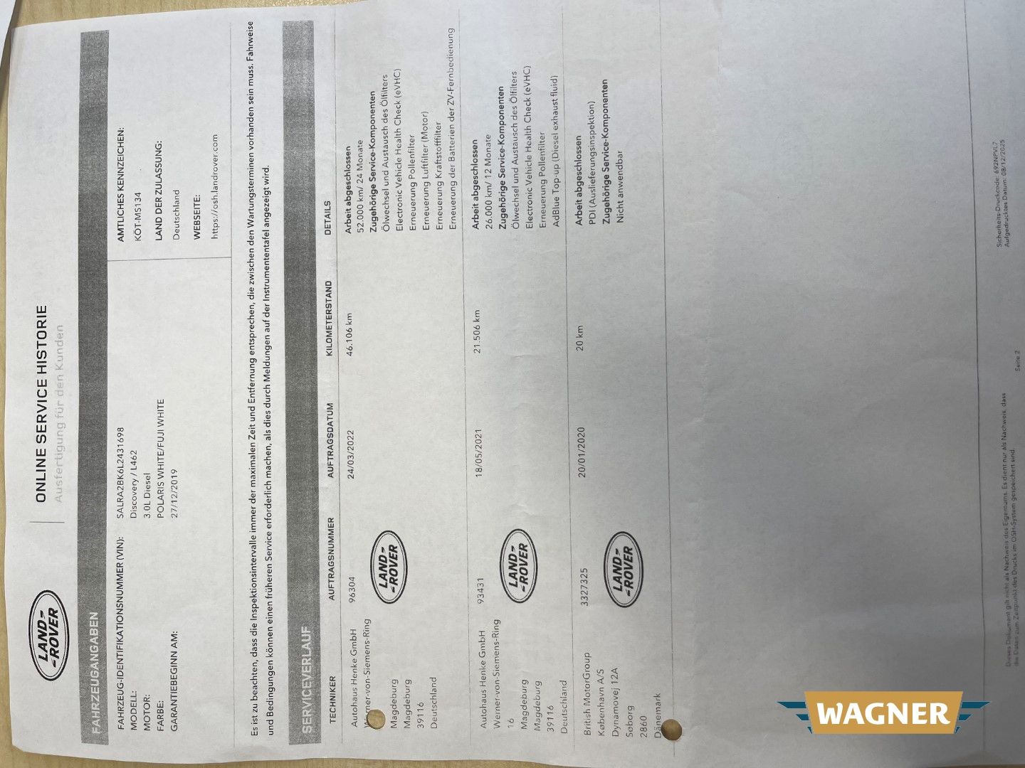 Fahrzeugabbildung Land Rover Discovery 5 SE SDV6 7-Sitzer Keyless