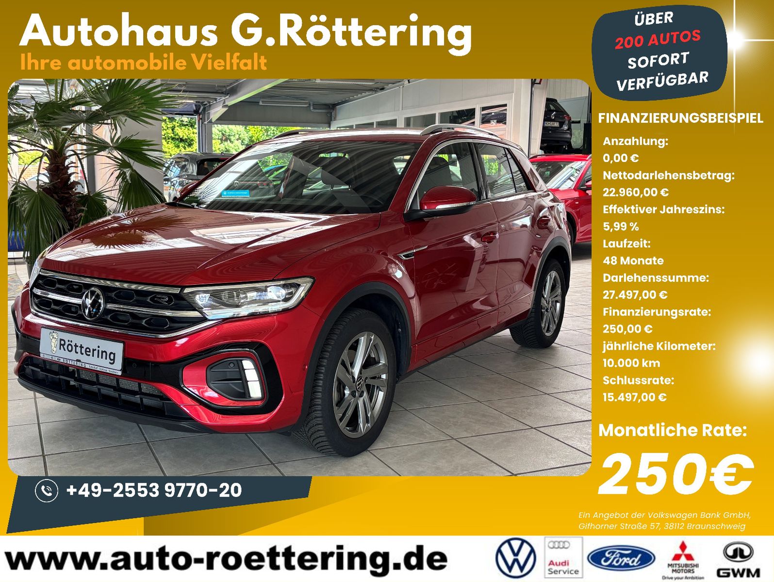 Fahrzeugabbildung Volkswagen T-Roc R-Line 1.0 TSi +AHK +Kamera +ACC +LED Plus