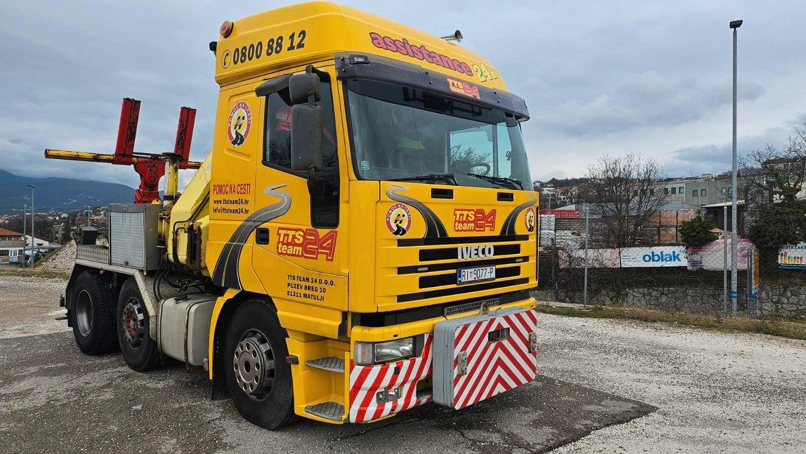 Iveco EUROSTAR 6X2 MIT KRAN UND ZACKLIFT BRILE LKW&BUS