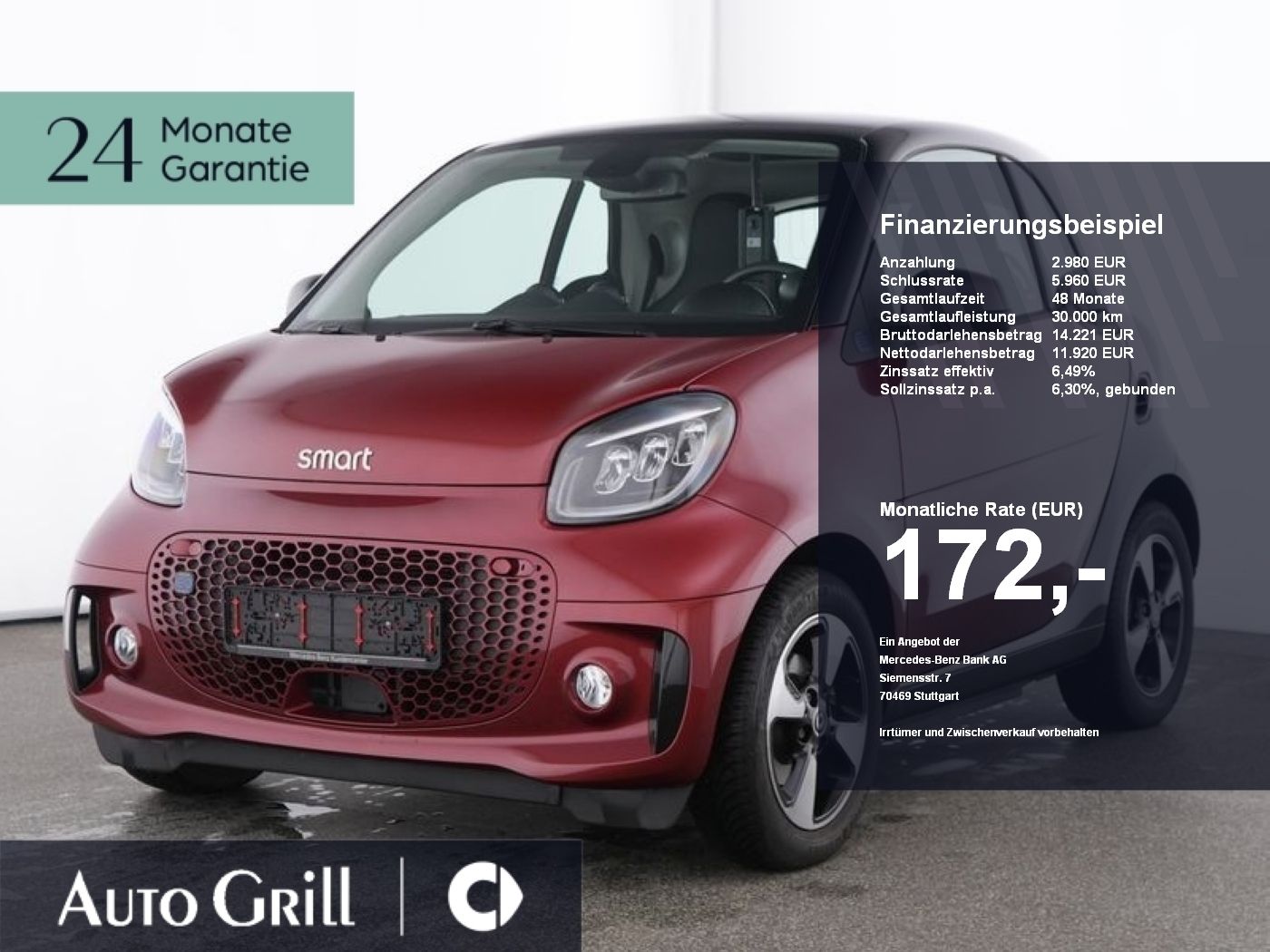 Smart fortwo EQ JBL Exklusiv Kamera 22kw Pano