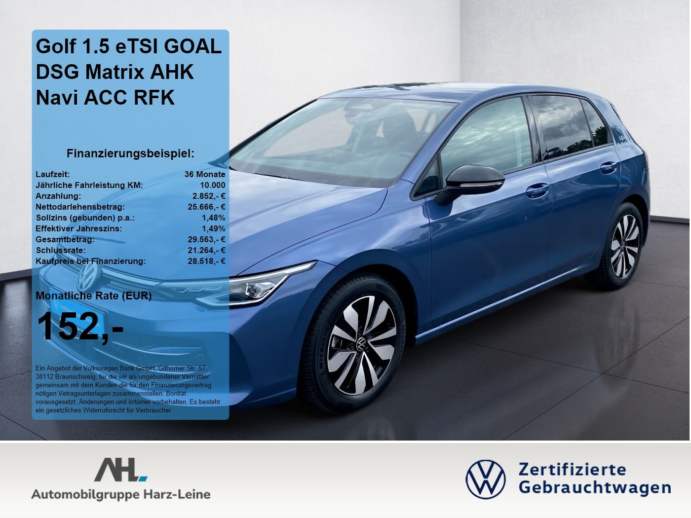Volkswagen Golf 1.5 eTSI GOAL DSG Matrix AHK Navi ACC RFK foto 1