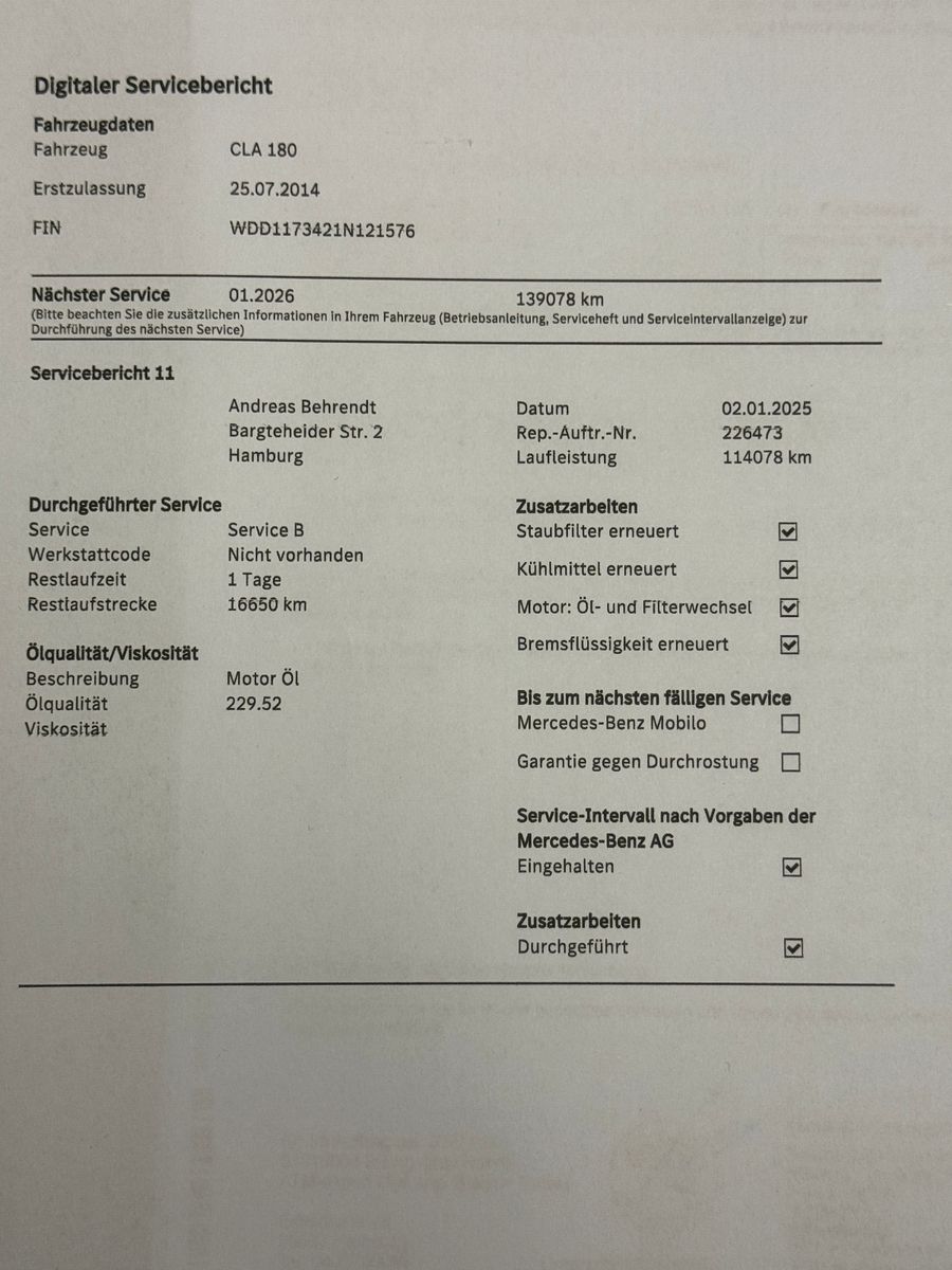 Fahrzeugabbildung Mercedes-Benz CLA 180 Coupe SPORTPAKET URBAN NIGHT NAVI KAMERA