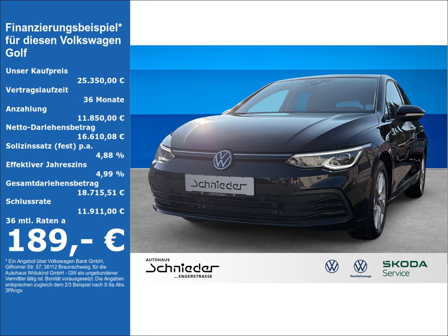 Volkswagen Golf 8 2.0 TDI Life Rear View Business Premium
