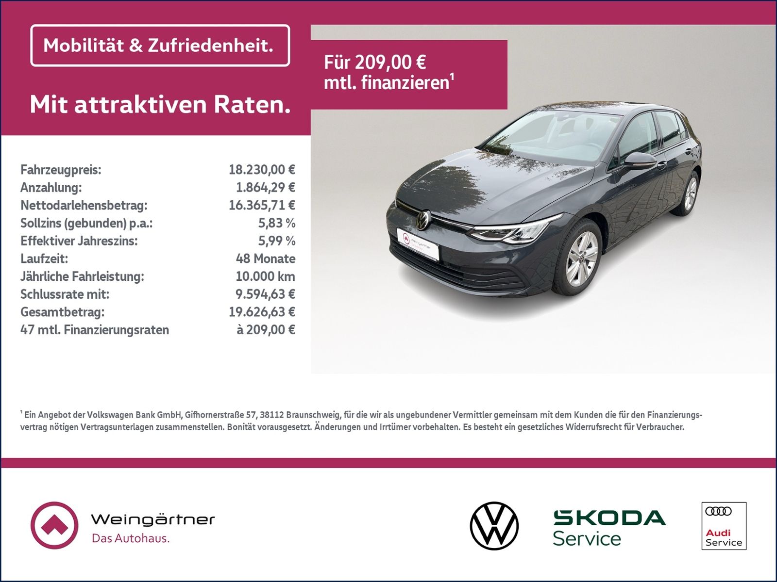 Golf VIII 2.0 TDI Life, ACC, Navi, Business, Sit