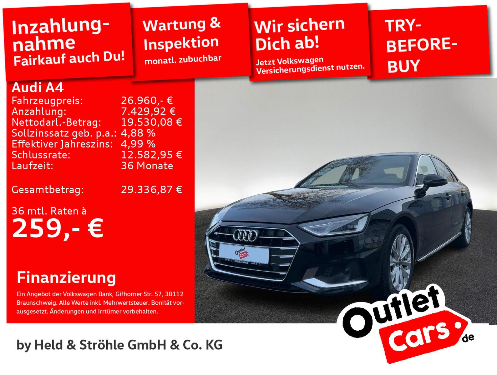 Audi A4 Lim. advanced 40 TDI S tronic LED NAV+ KAM