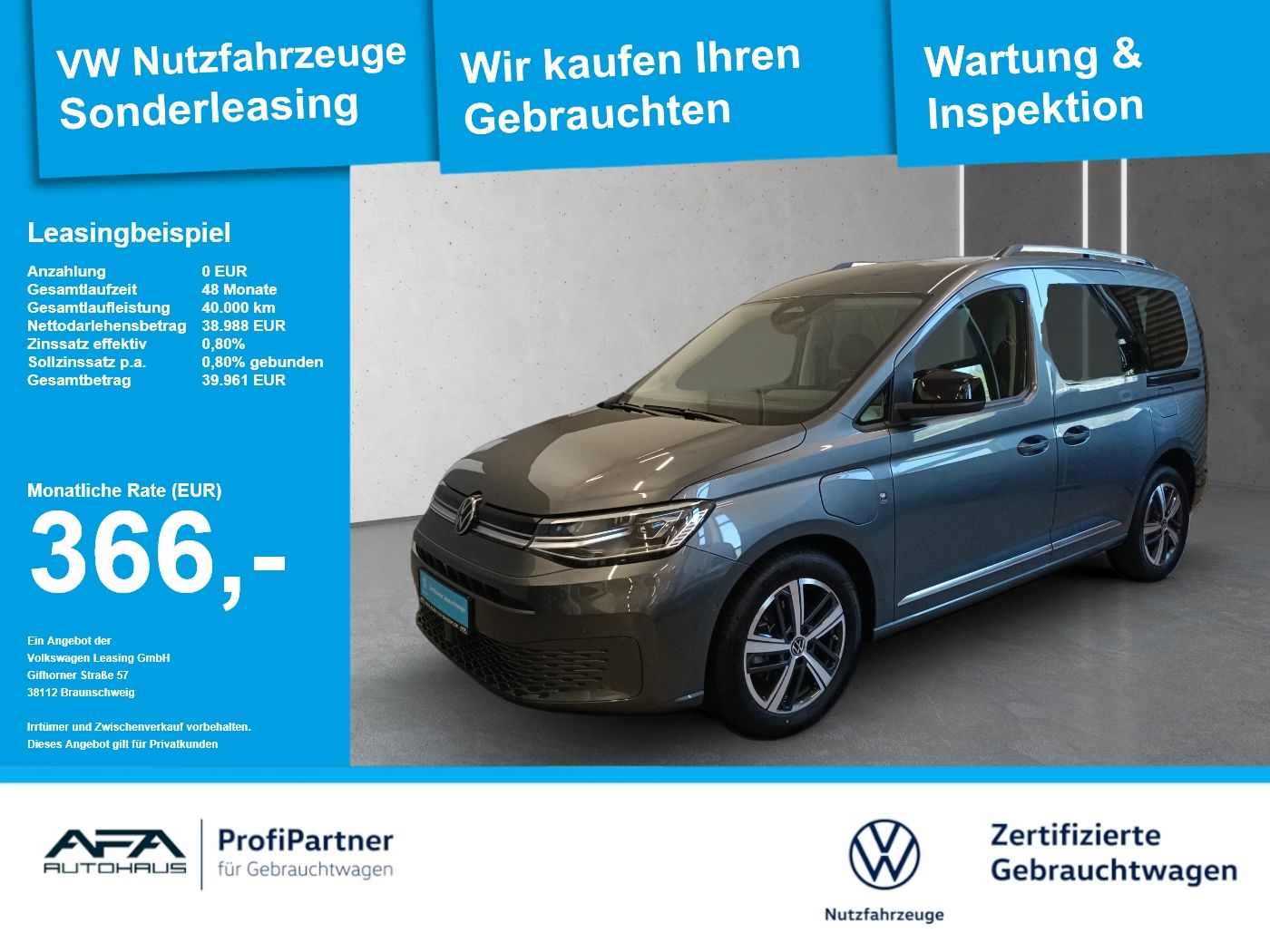 Volkswagen Caddy 1.5 TSI eHybrid Style DSG LED*AGR*Navi*AHK