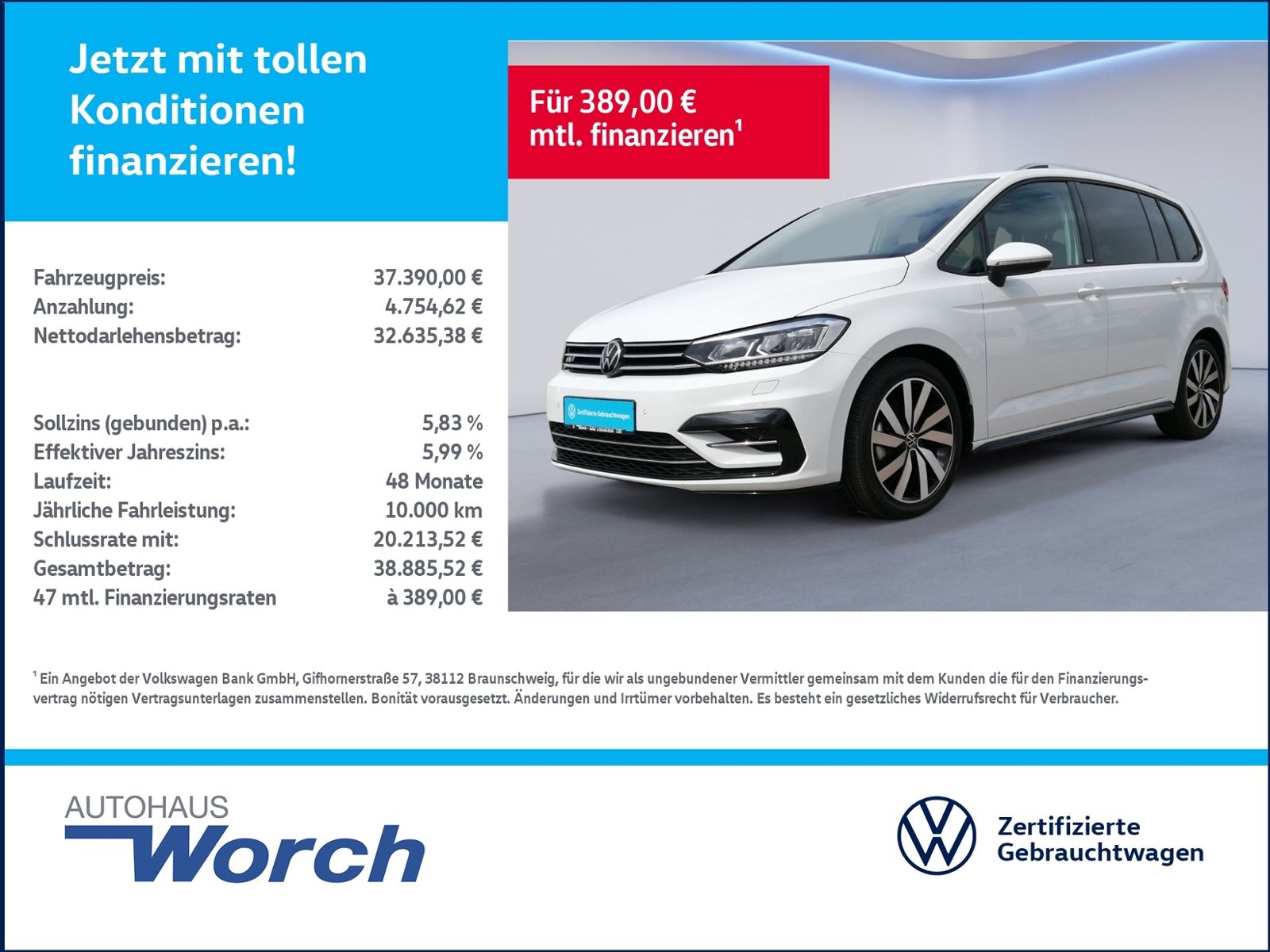 Touran R Line 1.5 TSI DSG PANO+AHK+7-SITZE+