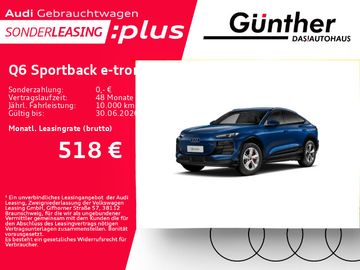 Audi Leasingangebot: Audi Q6 Sportback e-tron +WINTERRÄDER+AHK+360 KAMERA+