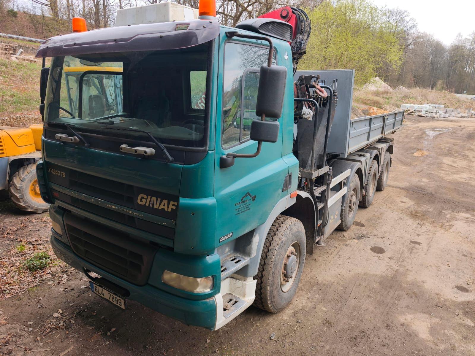 Ginaf X4243 TF, Euro 3, 8x4, Abroll + kran