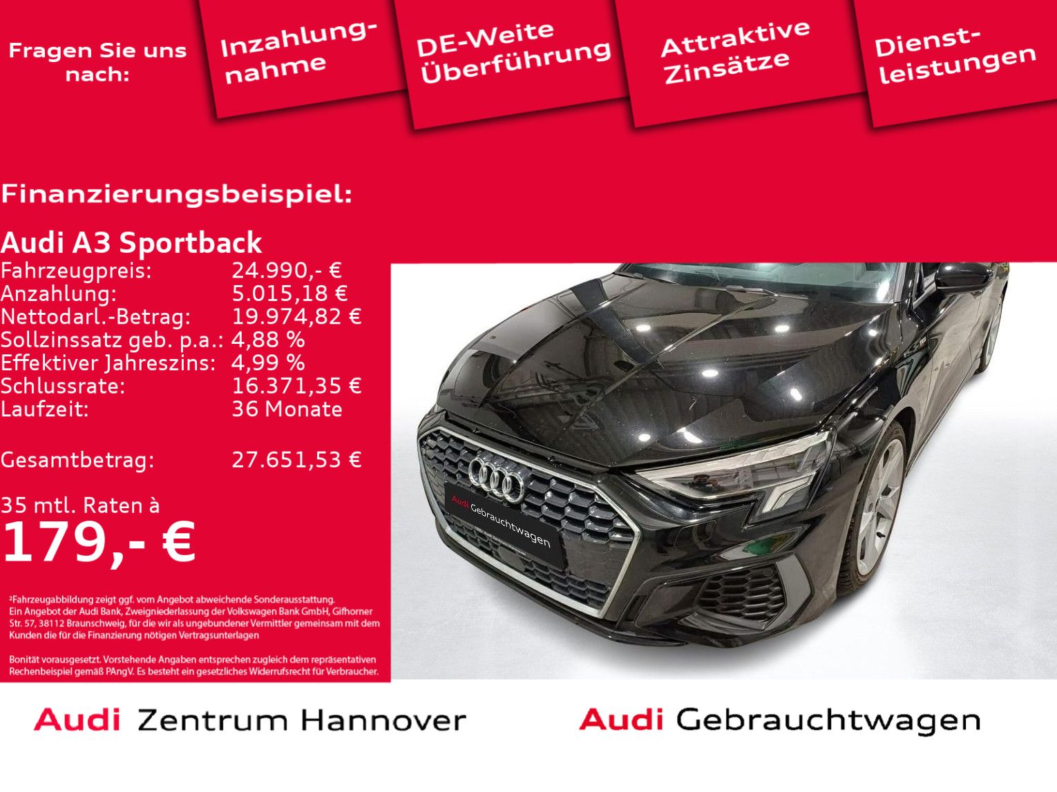 Audi A3 Sportback S line 35 TFSI Pano B&O Navi virtua