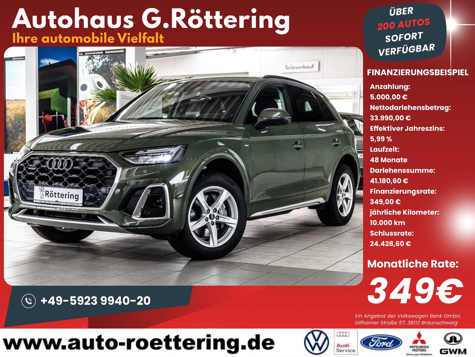 Fahrzeugabbildung Audi Q5 40 TDI quattro S line VIRT/RFK/AHK/SZH