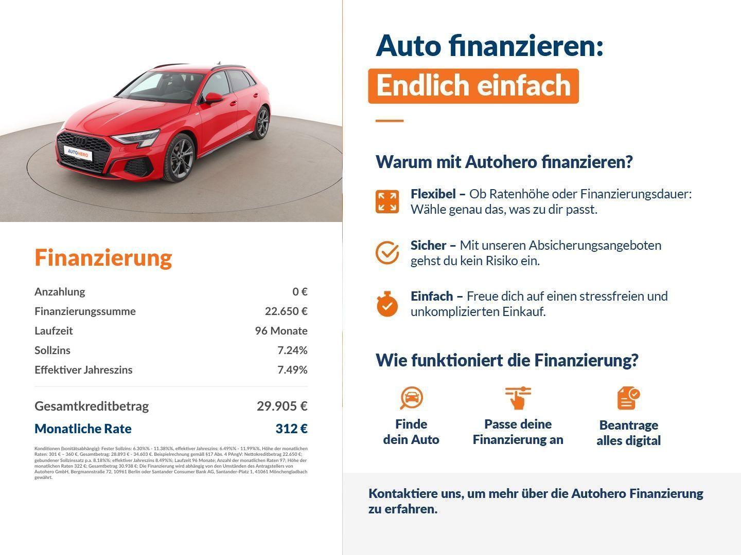 Audi A3 Sportback 35 TFSI Mild-Hybrid S line Aut.*NAV, миниатюра 2