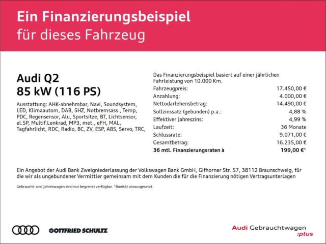 Audi Q2 30 TFSI MMI PDC AHK LED SHZ SOUNDSYSTEM