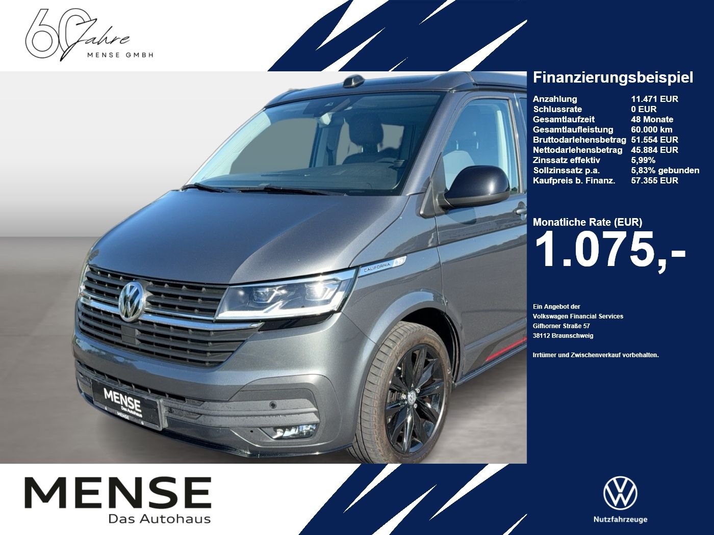 Volkswagen California 6.1 Ocean Aufstelldach Motor: 2.0 l T