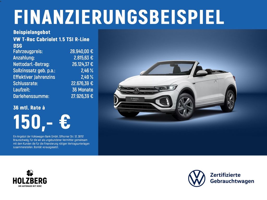 T-Roc Cabriolet 1.5 TSI R-Line DSG NAVI+AHK+ACC