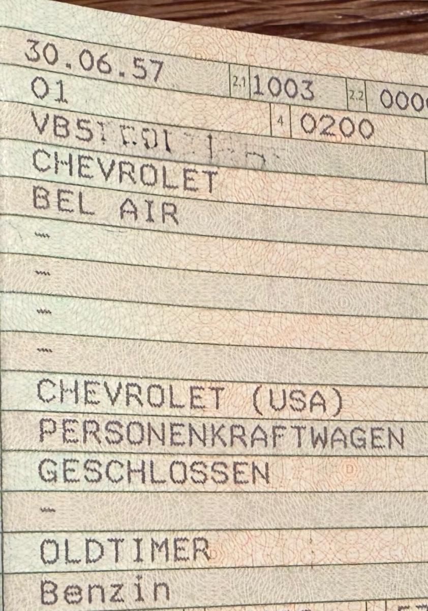 Chevrolet Chevy Bel Air Station Wagon 1957 5,7 ltr V8