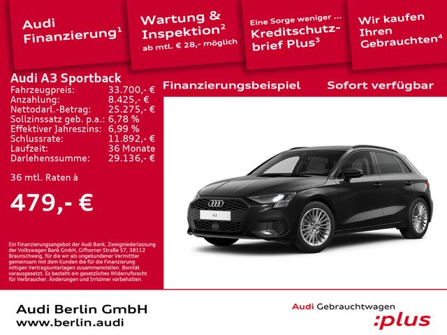 Audi A3 Sportback Advanced 30 TFSI S tr. LED PDC NAVI