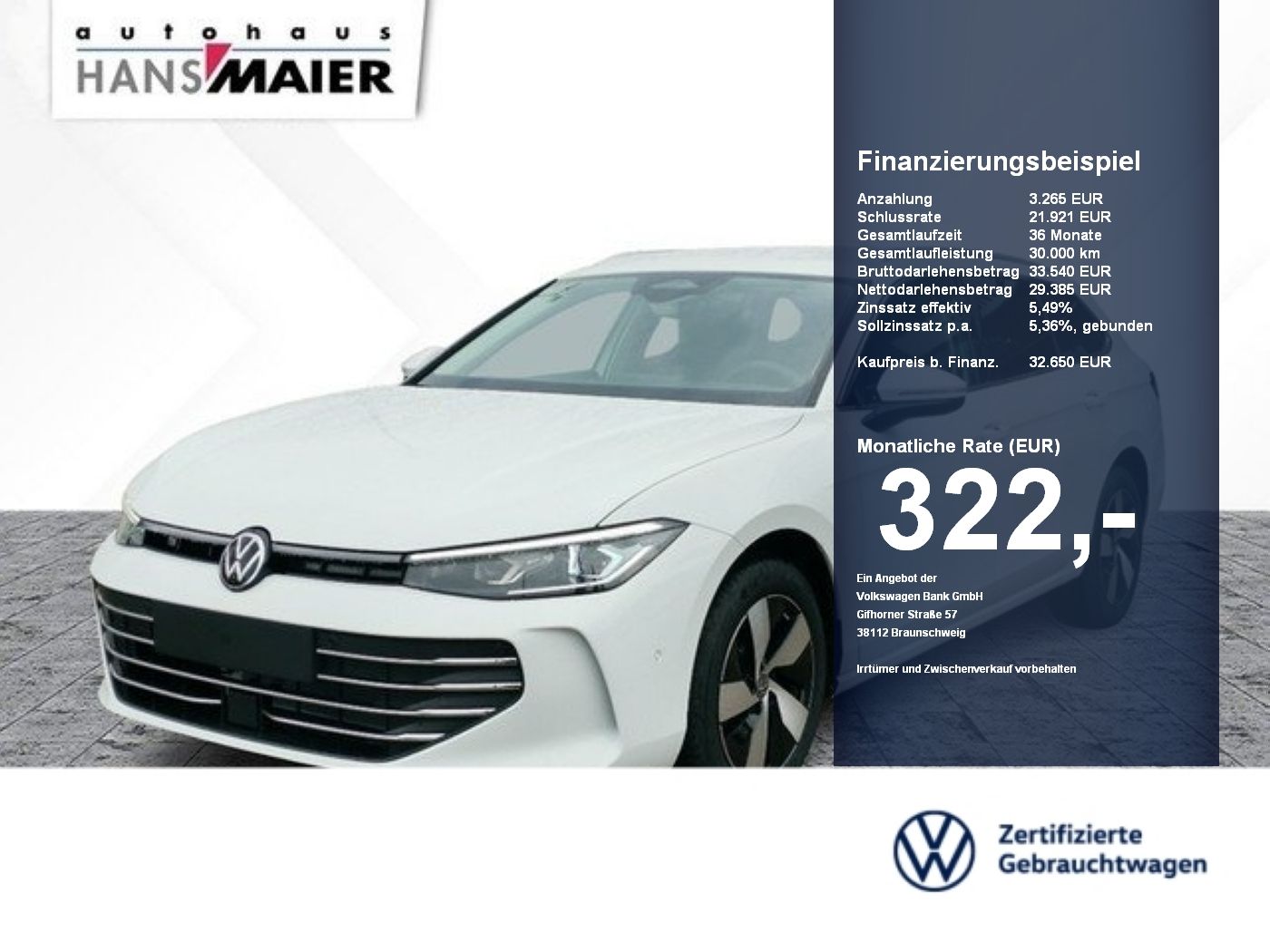 VW Passat Var. Business eTSI DSG Nav AHK IQLight
