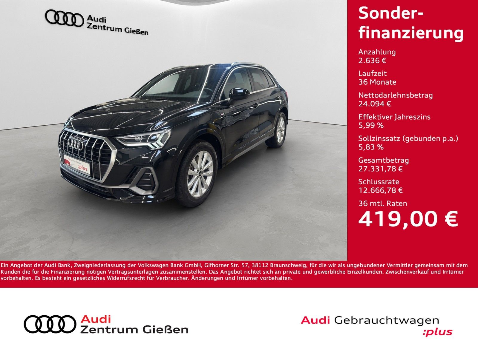 Audi Q3 45 TFSI e S line AHK ACC LED Navi Kamera imagem 2