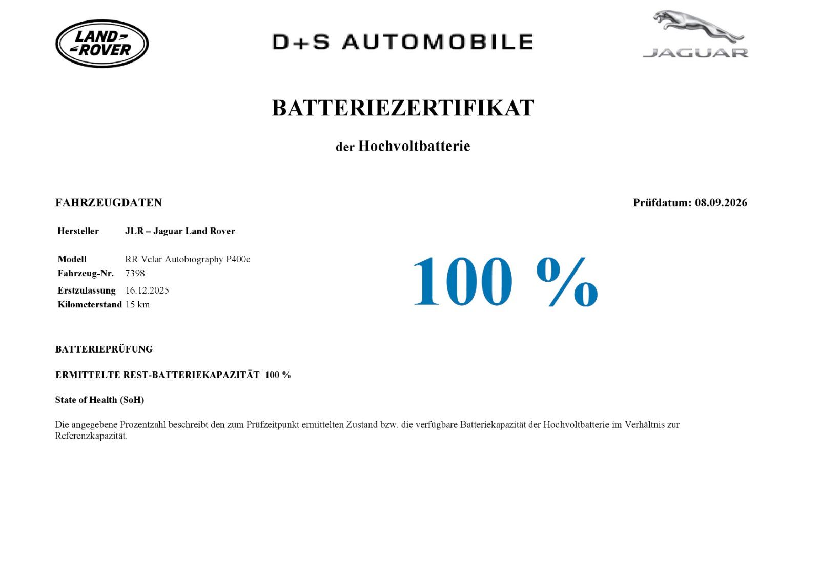 Land Rover Range Rover Velar P400e Autobiography Hybrid