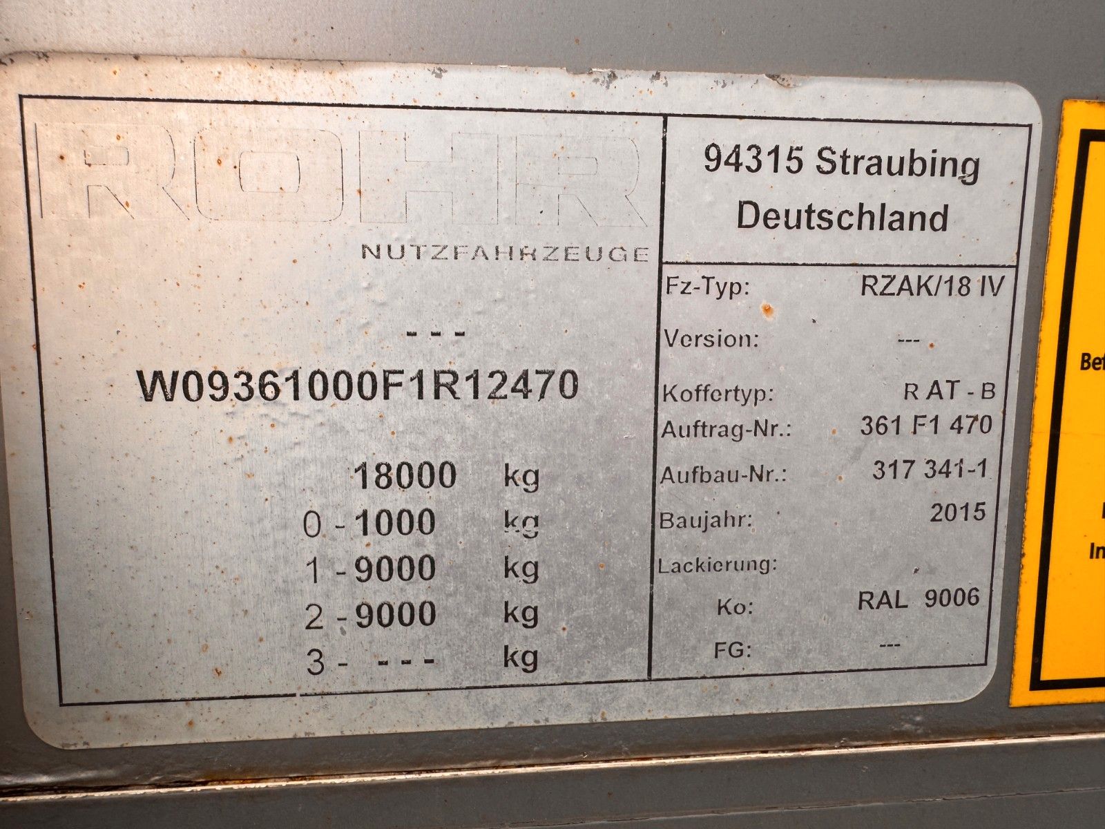 Fahrzeugabbildung ROHR RZAK/18 IV LBW Durchlade